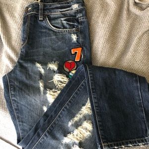 Top Shop Moto Jeans with Patches